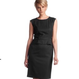 Hugo Boss Dapeplina Black Peplum Sheath Dr…